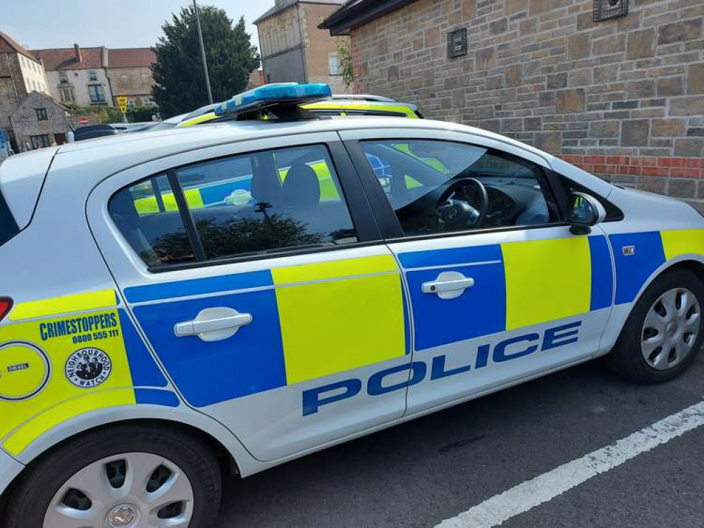 File photo : Police vehicles in Frome September 5