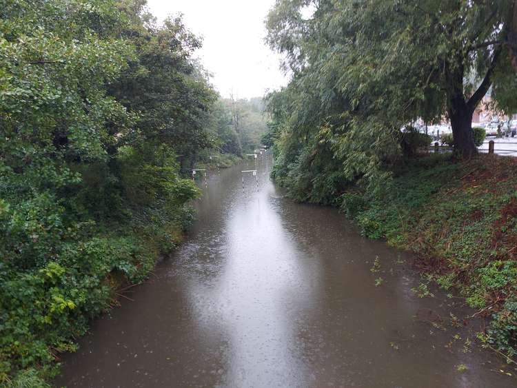 The river over in Frome today (October 2) already swollen