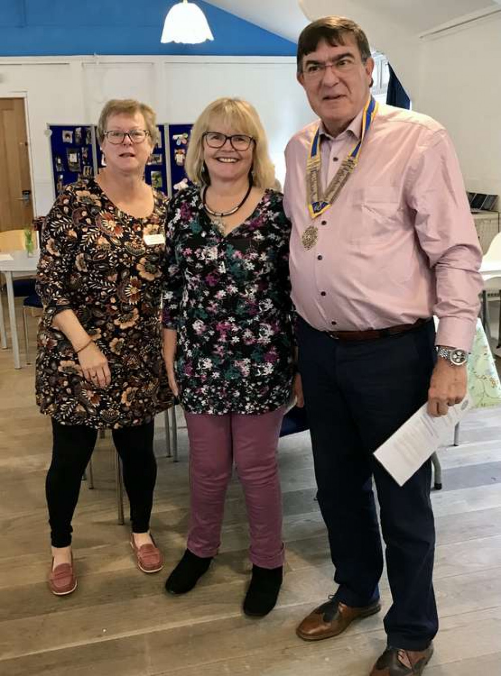Rotary's Newest Member, Jayne Hutton, pictured with club member, Mandy Dando & club president, Nick Candy