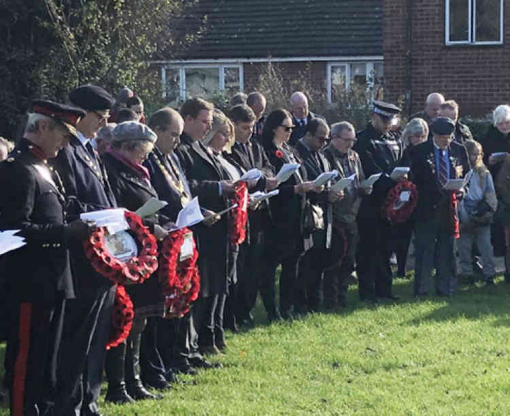 Eddy Coull, far right, at this year's Purfleet remembrance service