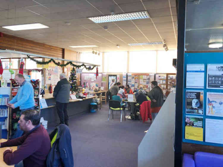 The busy reception area at Chadwell St Mary Centre.