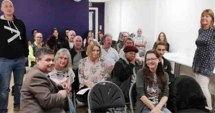 Natalie Warren, pictured third row back with her husband, has never been afraid to challenge boundaries and recenlty attended the formation meeting for Thurrock Extinction Rebellion.