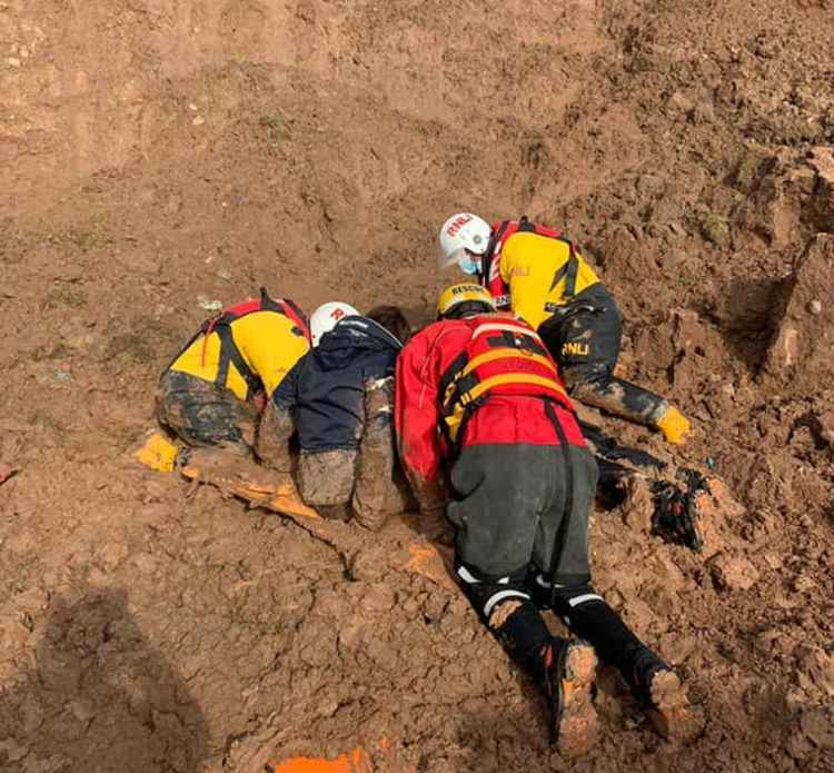 One person had to be dug out by hand - Picture: RNLI Hoylake