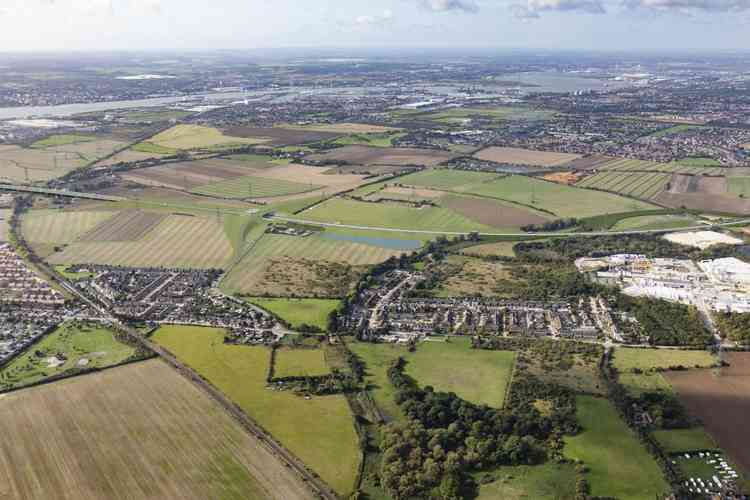 The view of Muckingford Road overlooking the northern entrance to the Lower Thames Crossing.