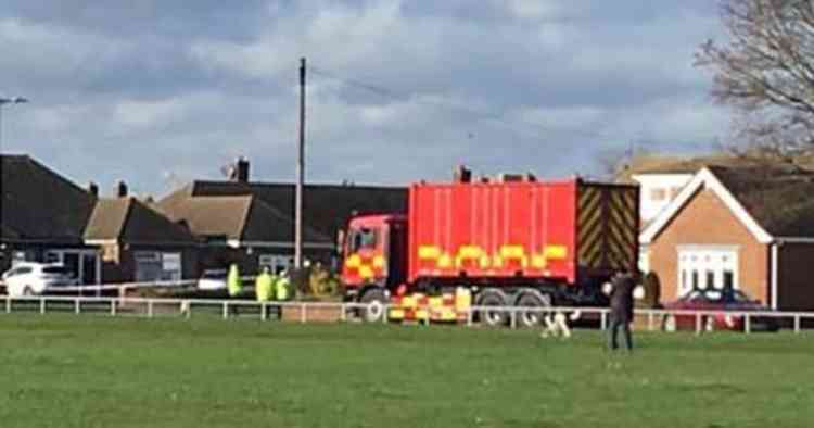 Emergency workers at the incident at Heath Road