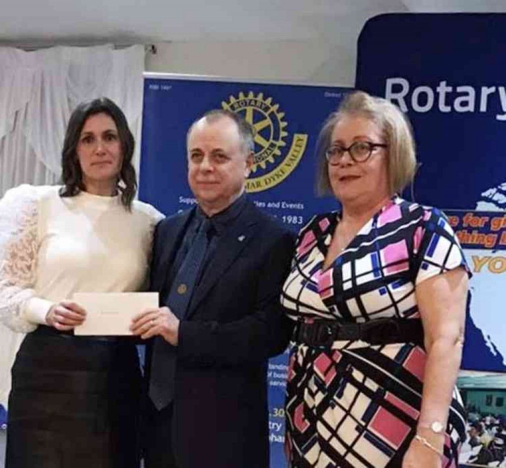 Rotary club past president Paul Havis with ReEngage volunteers Clarissa Wood and Maggie Whitlock