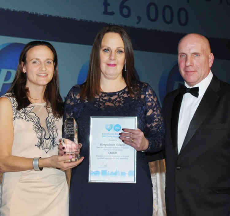 Kingsdown School received a £6,000 donation. From left: Louise Brass (P&G), Karen Langley (Kingsdown) and Terry Hamlin (P&G).