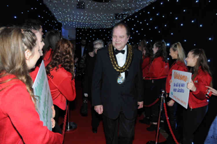 Mayor Cllr Terry Piccolo arrives and gets the red carpet treatment.