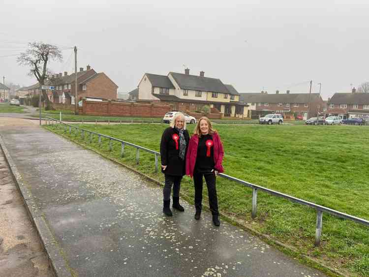 Labour councillor Sue Shinnick with campaigner Ruth Clapham