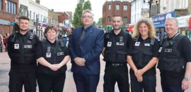 Cllr Rob Gledhill with enforcement officers.