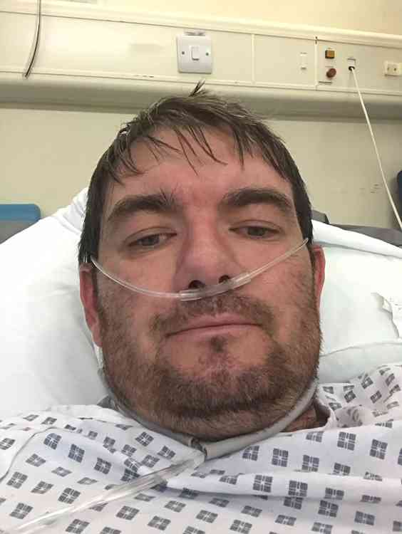 Fighting death - Brian on the ward in Basildon Hospital.