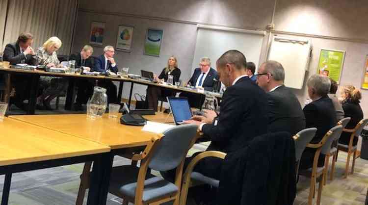 Thurrock Council's Conservative Cabinet has been bullish about its financial strategy engineered by Sean Clark (second right nearest camera).