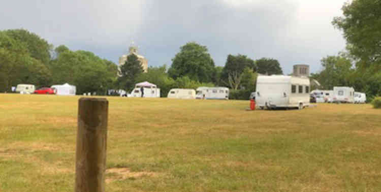 Travellers pictured at Westley Heights this evening.