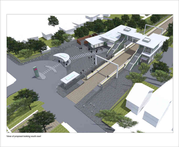 The blueprint designs for Stanford station when work began in 2019. Unfortunately the plans were flawed and the scheme didn't fit either the available land or the budget!