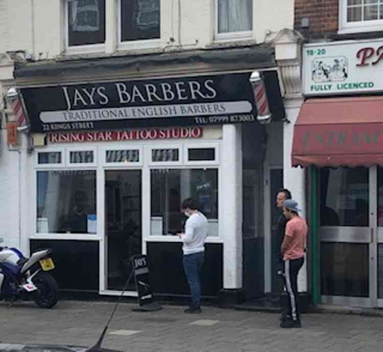 They were queuing early outside Jays Barbers in Stanford-le-Hope.