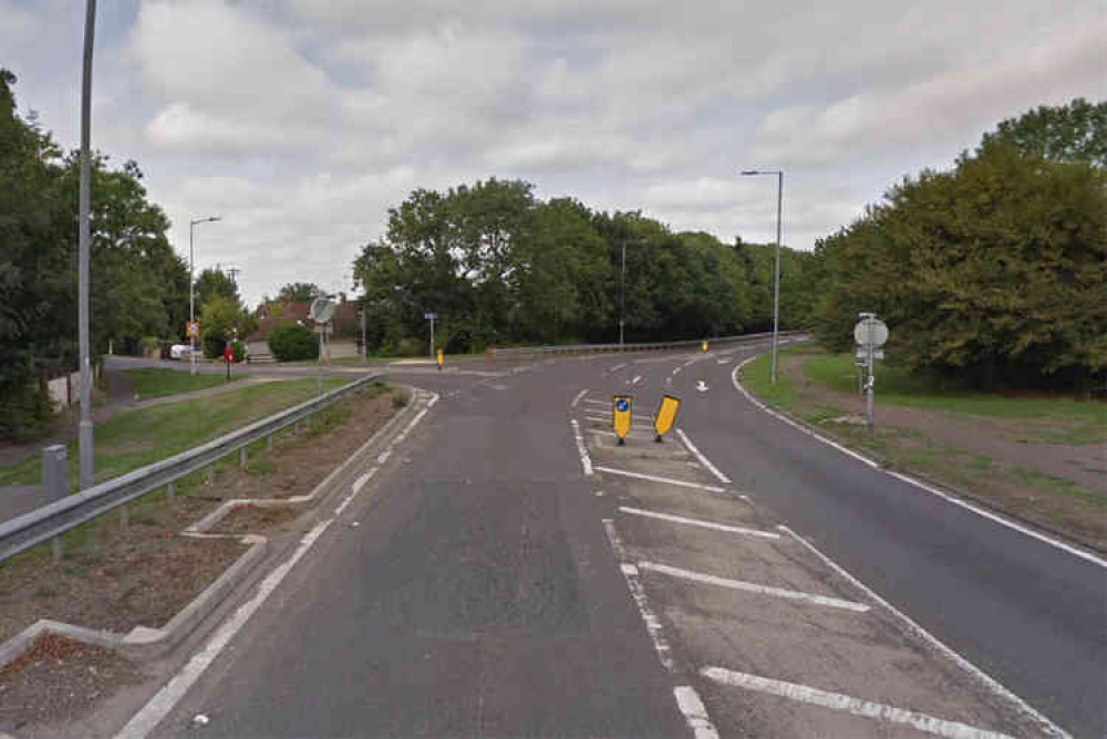 The junction where the accident happened. Both Staneway and High Riad are regularly used by drivers from Basildon heading towards Basildon town centre or shops and facilities in the north of the town.