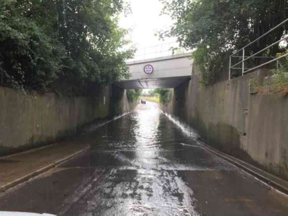 The flood at Wharf Road today.