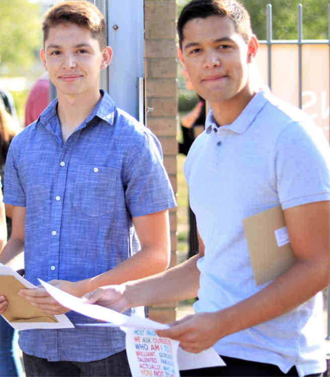 Twin success: Joe and Pedro Dalzoto each achieved 9 GCSEs at Grade 9 and a further 2 at Grade 7.