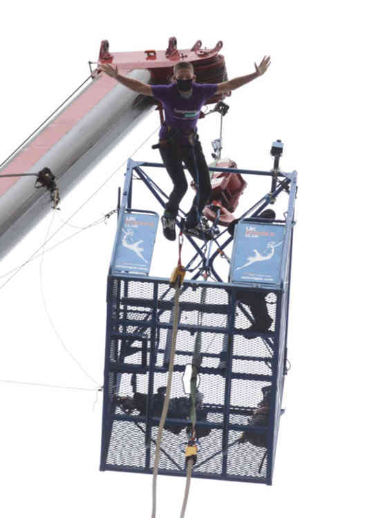 Tyler makes his bungee jump