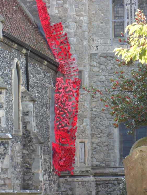 St Margaret's Church in Stanford-le-Hope has featured a poppy cascade in recent years