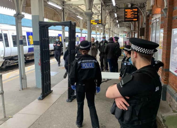 A knife arch was used to find criminals carrying weapons at c2c stations across the region.