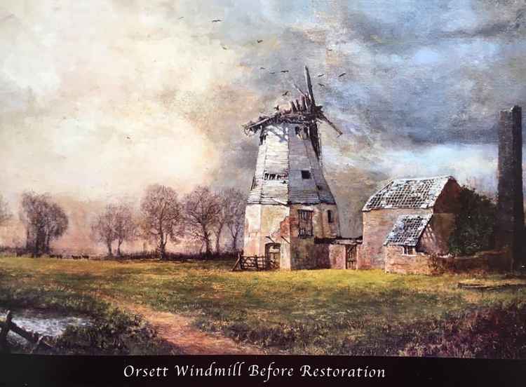 A much admired painting of Orsett's windmill by Norman Coker.