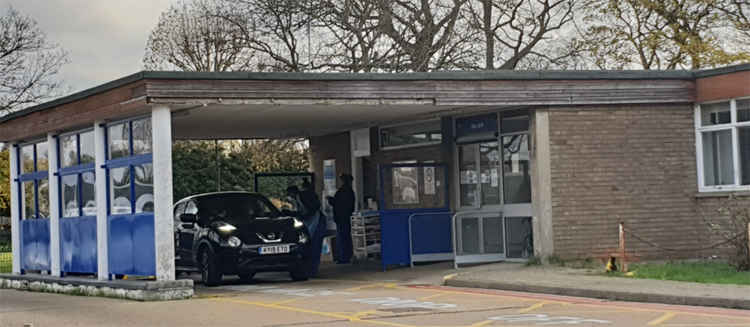 The hospital's Covid-testing service appeared to be under-used and took up space that might have been available for people waiting to a blood test to shelter indoors says one resident