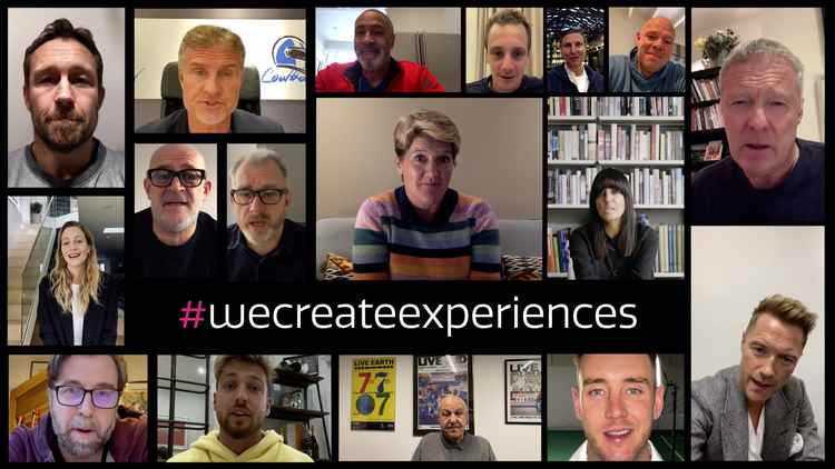 Sports and showbusiness personalities are backing the #wecreateexperiences campaign