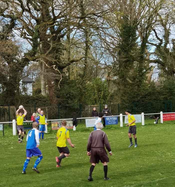 Action from the Junior Cup - which had to be decided by penalties. Picture by Bob Shaw.