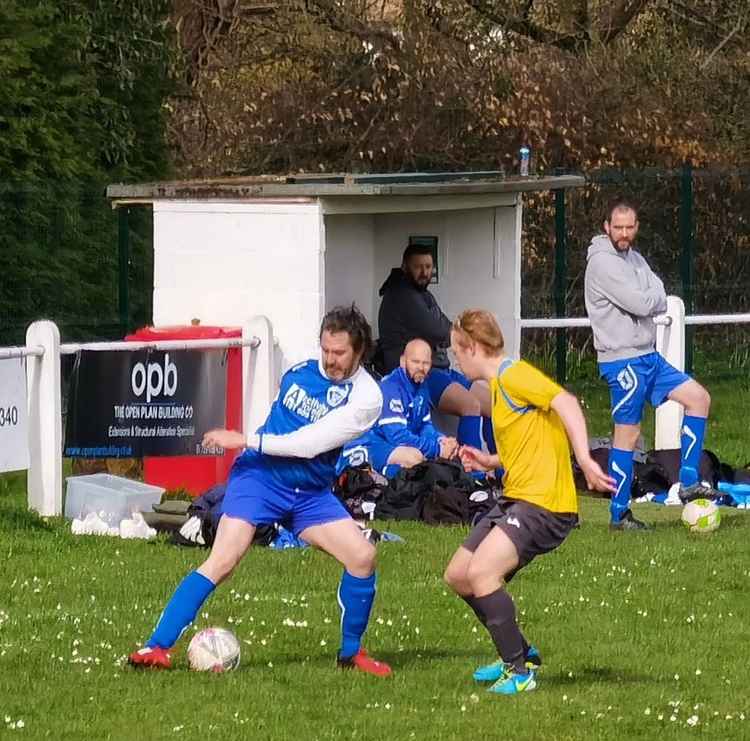 Action from the Junior Cup - which had to be decided by penalties. Picture by Bob Shaw.