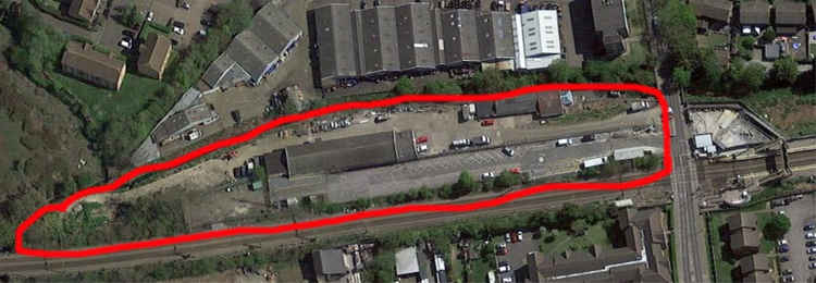 A satellite picture shows the land the council has for stage two of its station development.