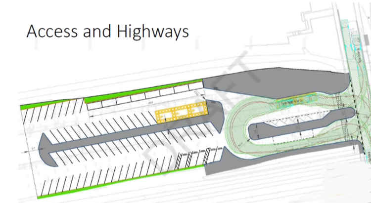 A schematic of what is planned for the turning circle and car park.