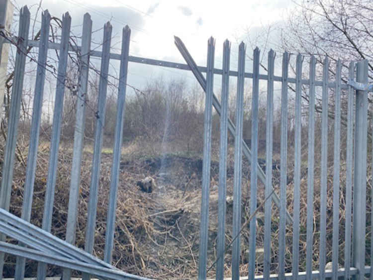 Access to the site is gained by breaking through a metal fence. It was repaired earlier this week but was forced open again by this weekend's riders.