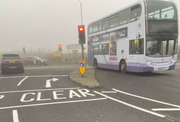 Too tight! Cars will struggle to turn right as they leave Stanford Road or left to enter it from the slip road!