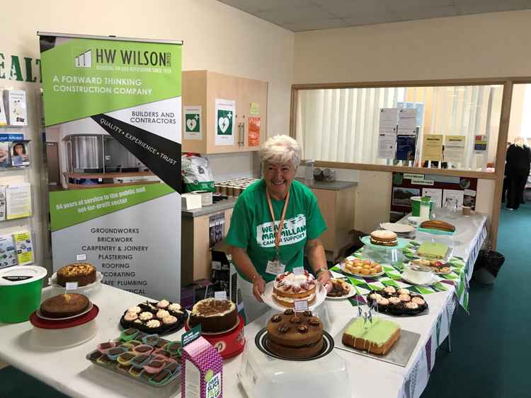 Wendy working at the centre on a Macmillan Cancer Support coffee morning.