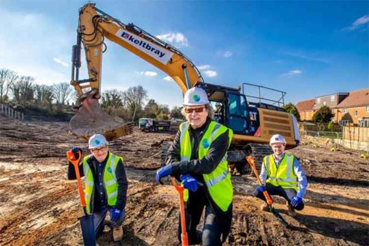 From left: John Rowles, Chair of Purfleet-on-Thames Community Forum; Ken Dytor, Chair and Founder PCRL and John O'Sullivan, site manager Keltbray.