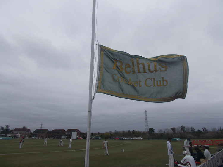 Belhus Cricket Club Flag at half mast