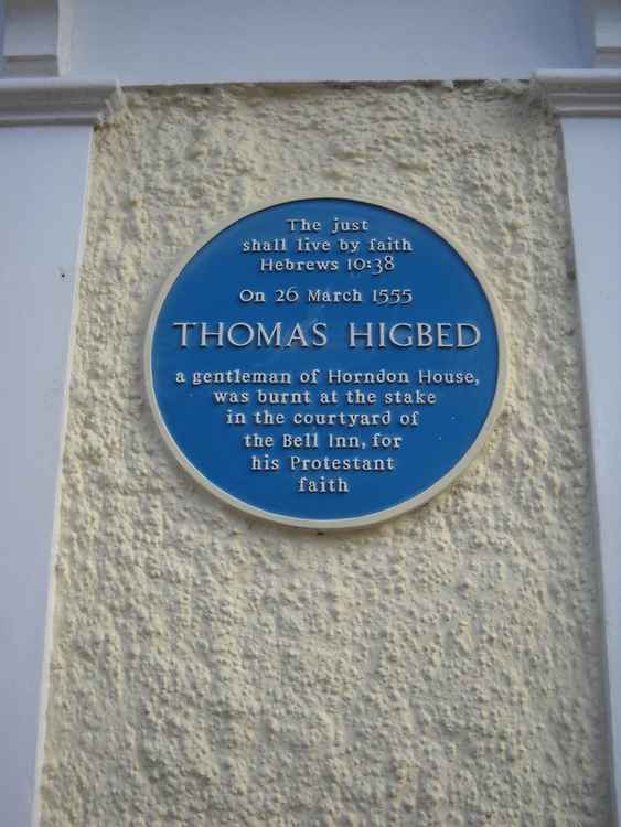 The plaque commemorating Thomas Higbed