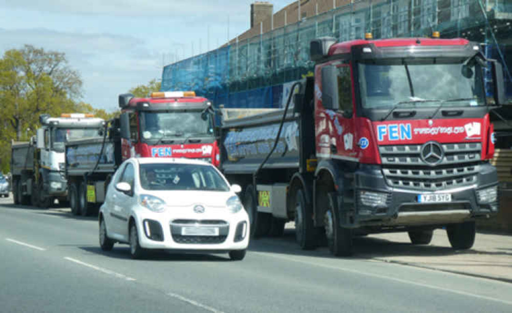 The vehicles that were illegally parked up on Monday.