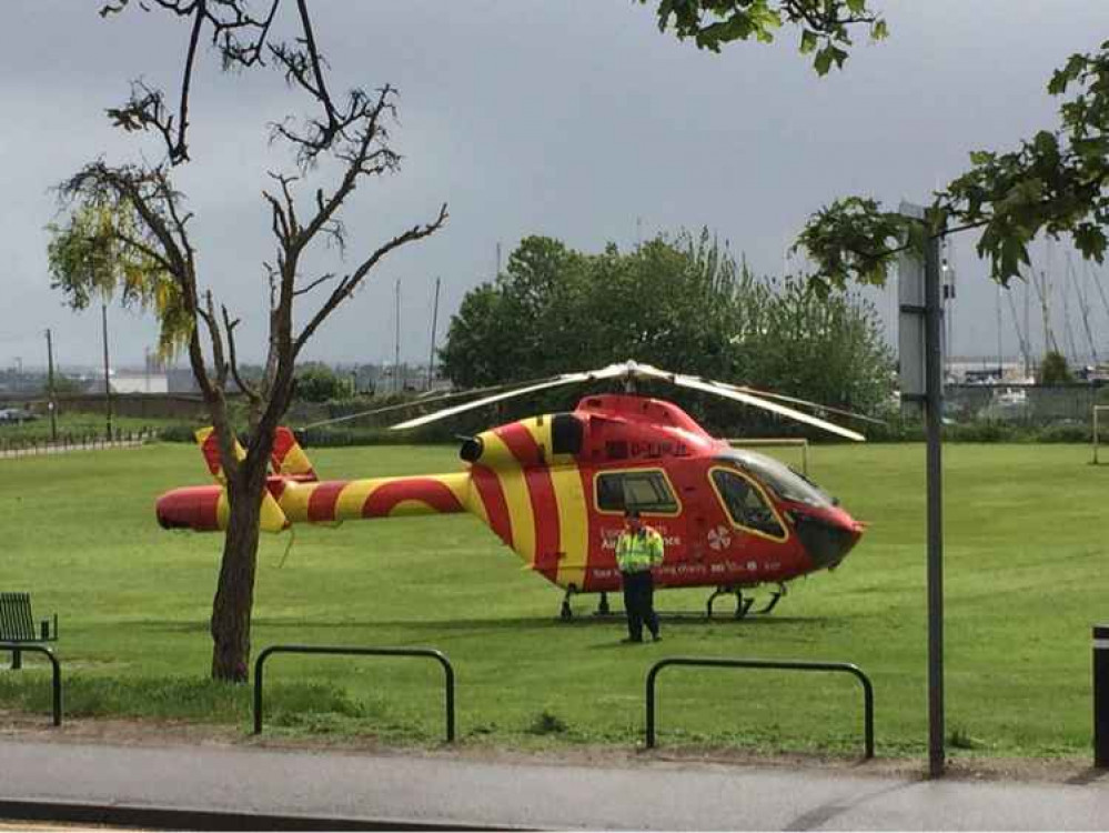 The air ambulance on Kilverts Field