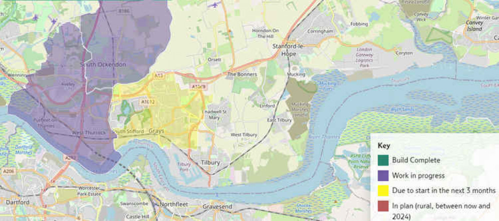 BT Openreach's guide to planned improvements in Broadband. large areas of Thurrock miss out.