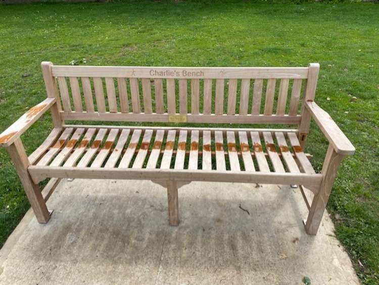 The repaired bench.