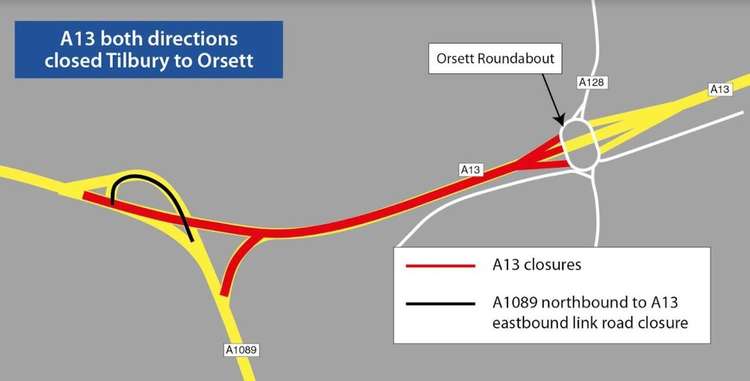 Warning of significant A13 closure this coming weekend Local