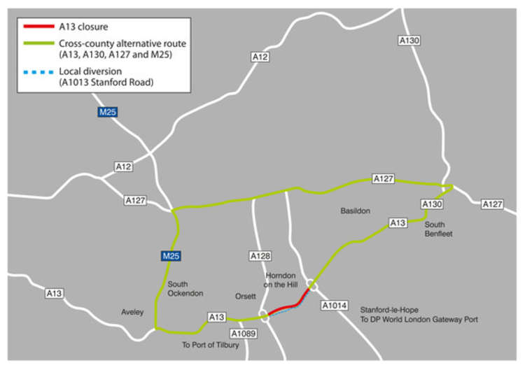 This weekend's suggested diversion for non-local traffic