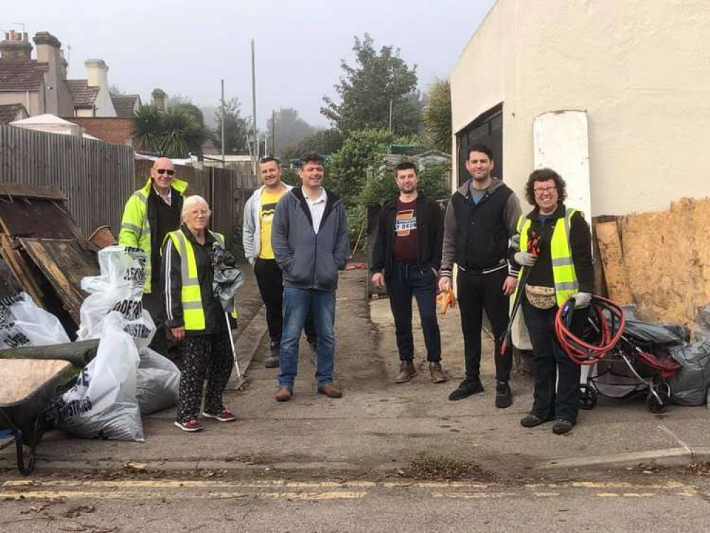 Some of the volunteers clearing up in Grays this morning.