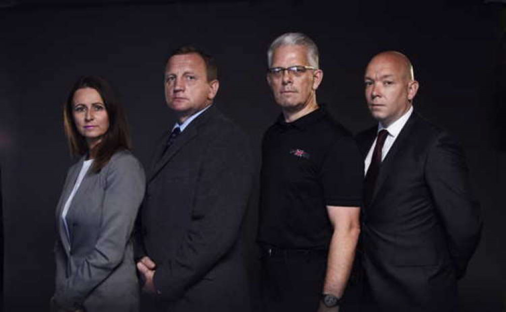 DI Michelle Stoten, DCI Daniel Stoten, Senior CSI Paul Clark and DC Greig Avery.