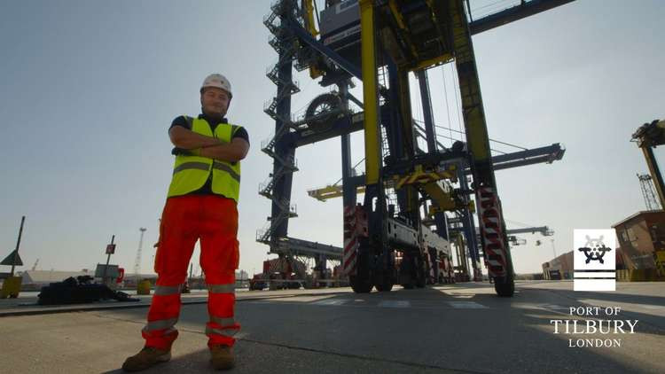 Jamie Hanks, Straddle Carrier Driver at the Port of Tilbury.