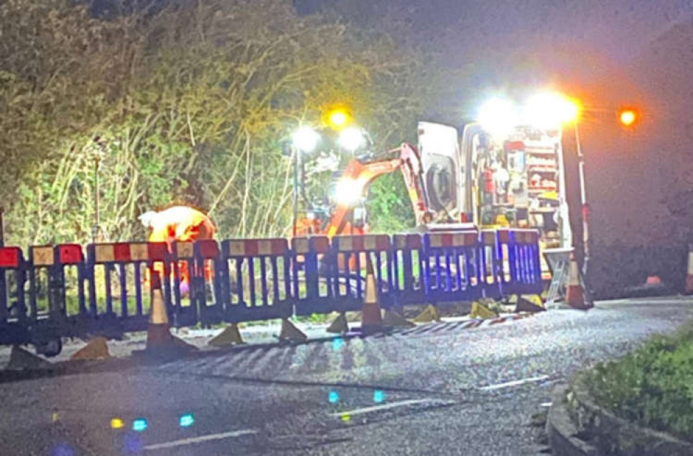 Engineers on the A128 are expected to work through the night as it is hoped to open the road in the morning.