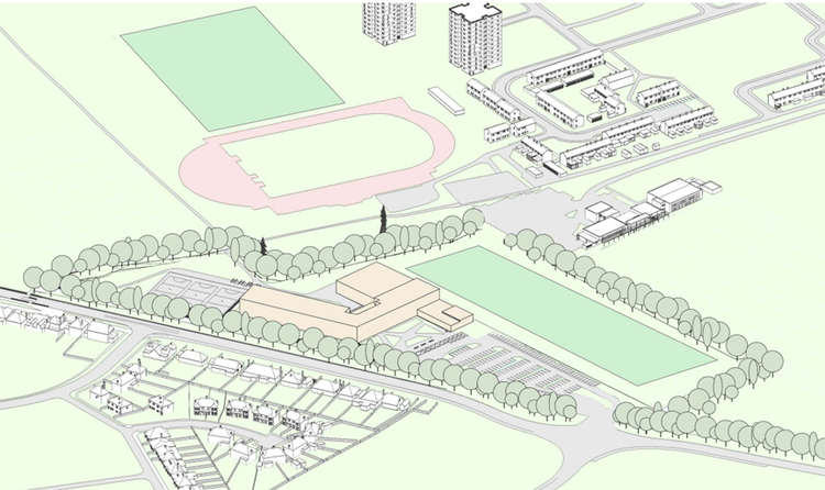 How the school will sit in its surroundings - the image put before councillors.