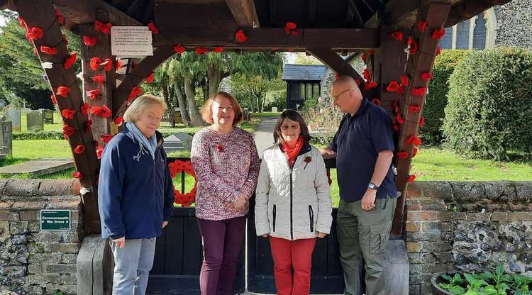 Poppies were placed at the Lychgate